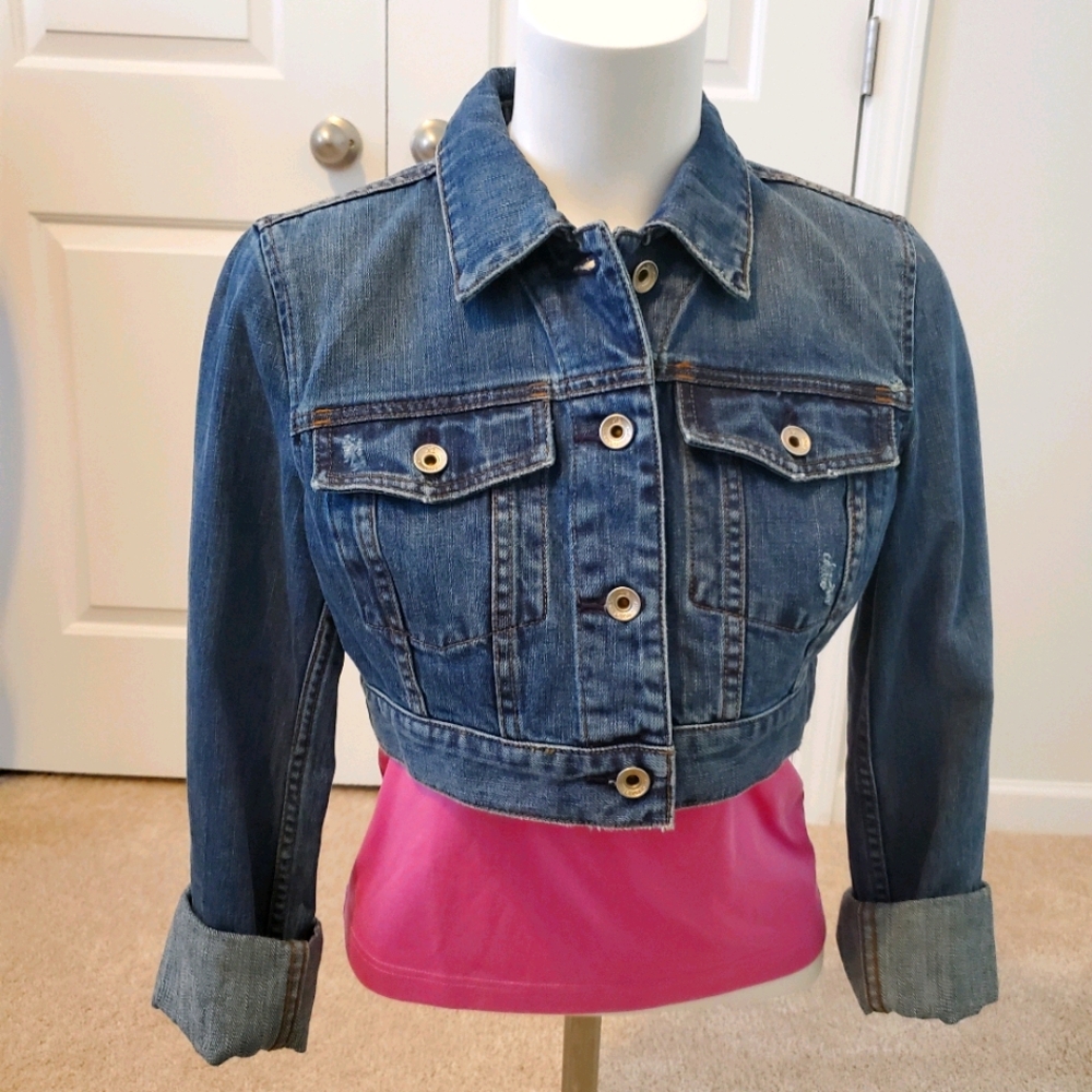 Express crop women's denim jacket
